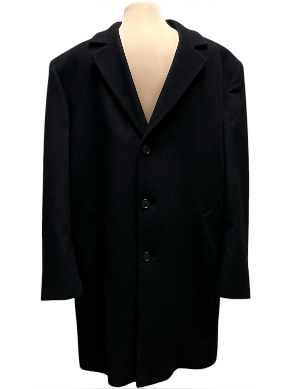 JOS A BANK Signature Collection 42R Black Wool Camel Hair Silk Overcoat Top Coat